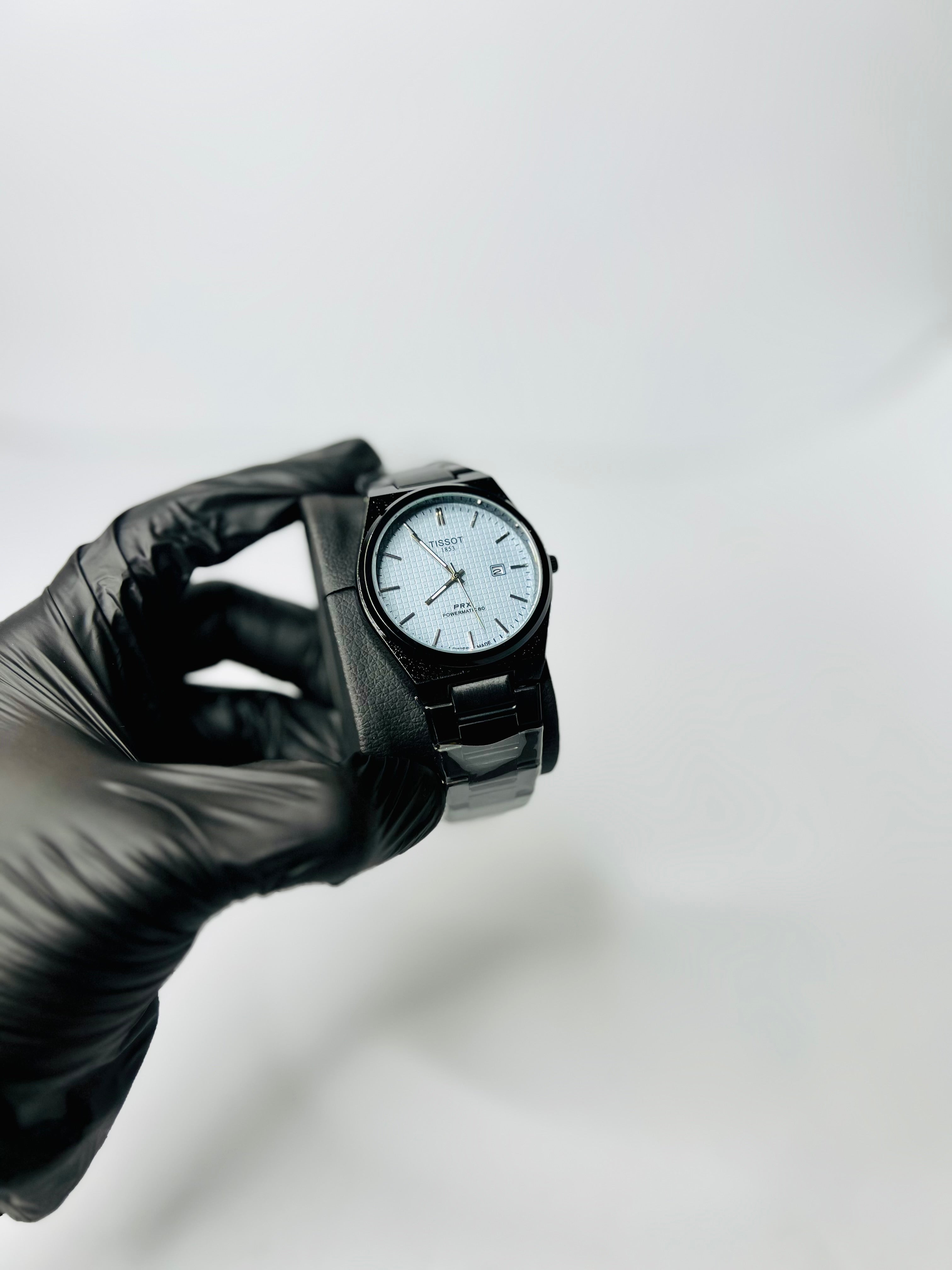 Tissot Prx 1853 Black Chain With Sky Blue Dial