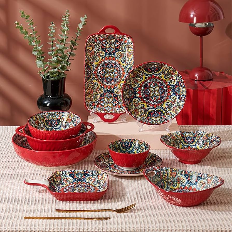 Marakish Dinner Set 6 Persons (Red)
