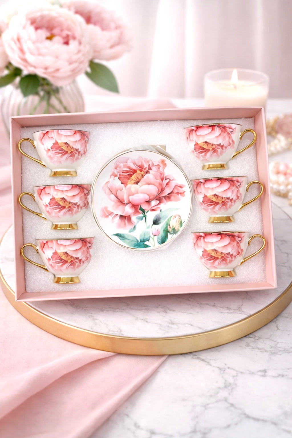 Floral Ceramic Tea Set (D73)