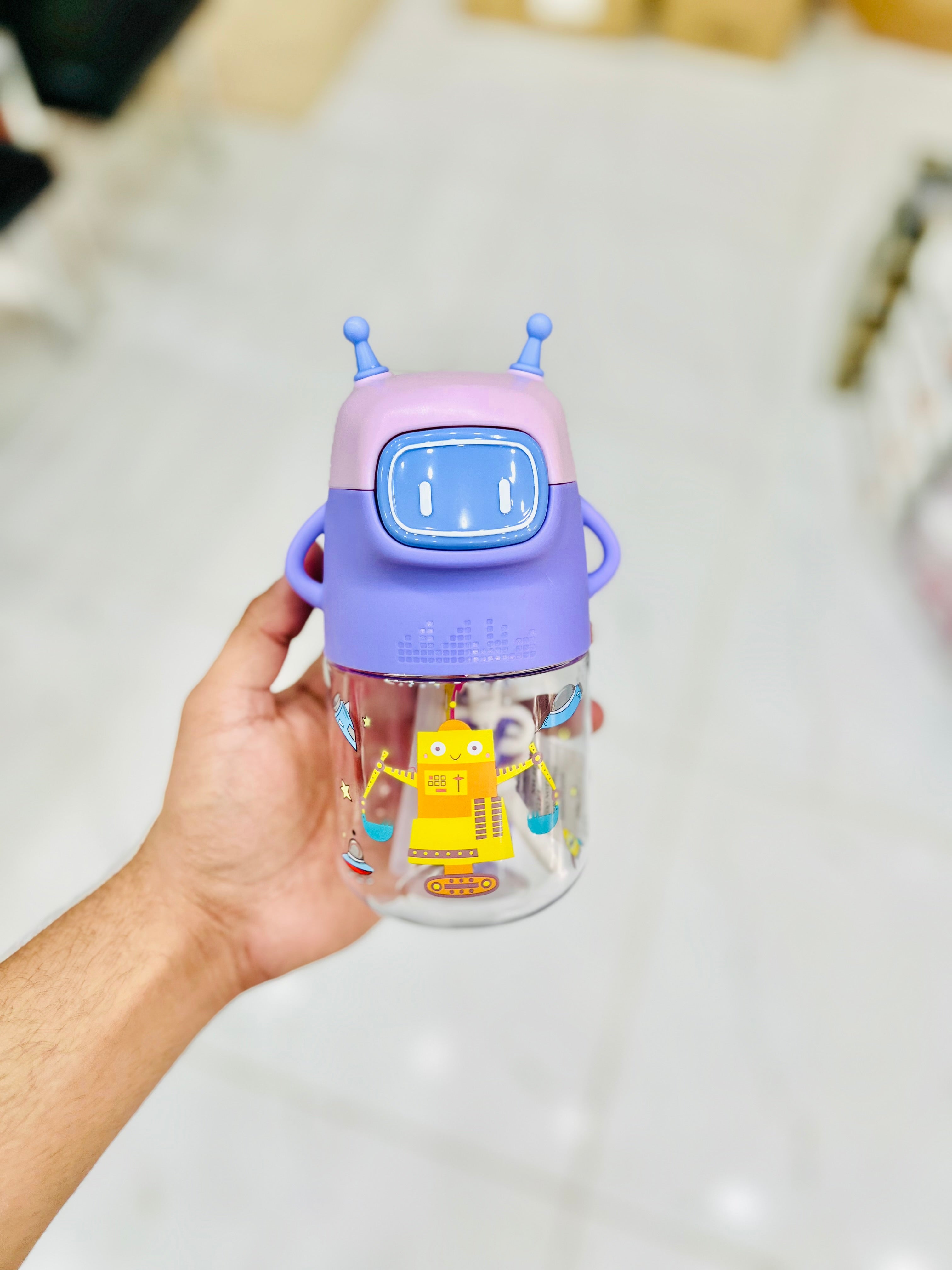 Cute Robot-themed Kid’s Water Bottle