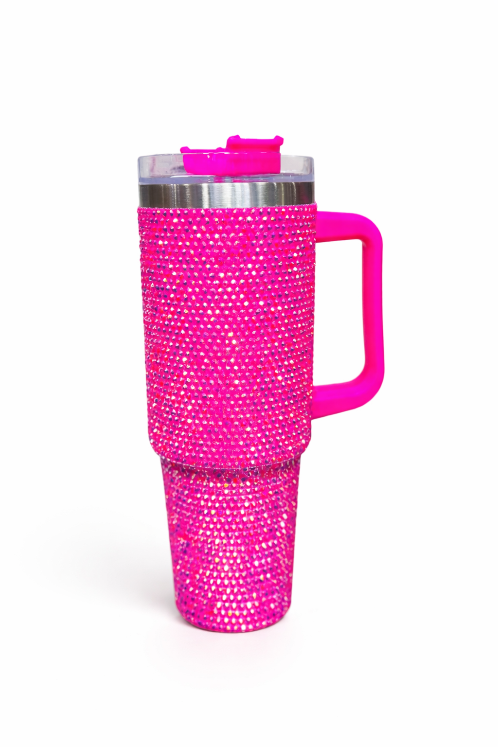 Studded Tumbler with Handle, Lid, and Straw - Insulated Stainless Steel Water Cup for Women