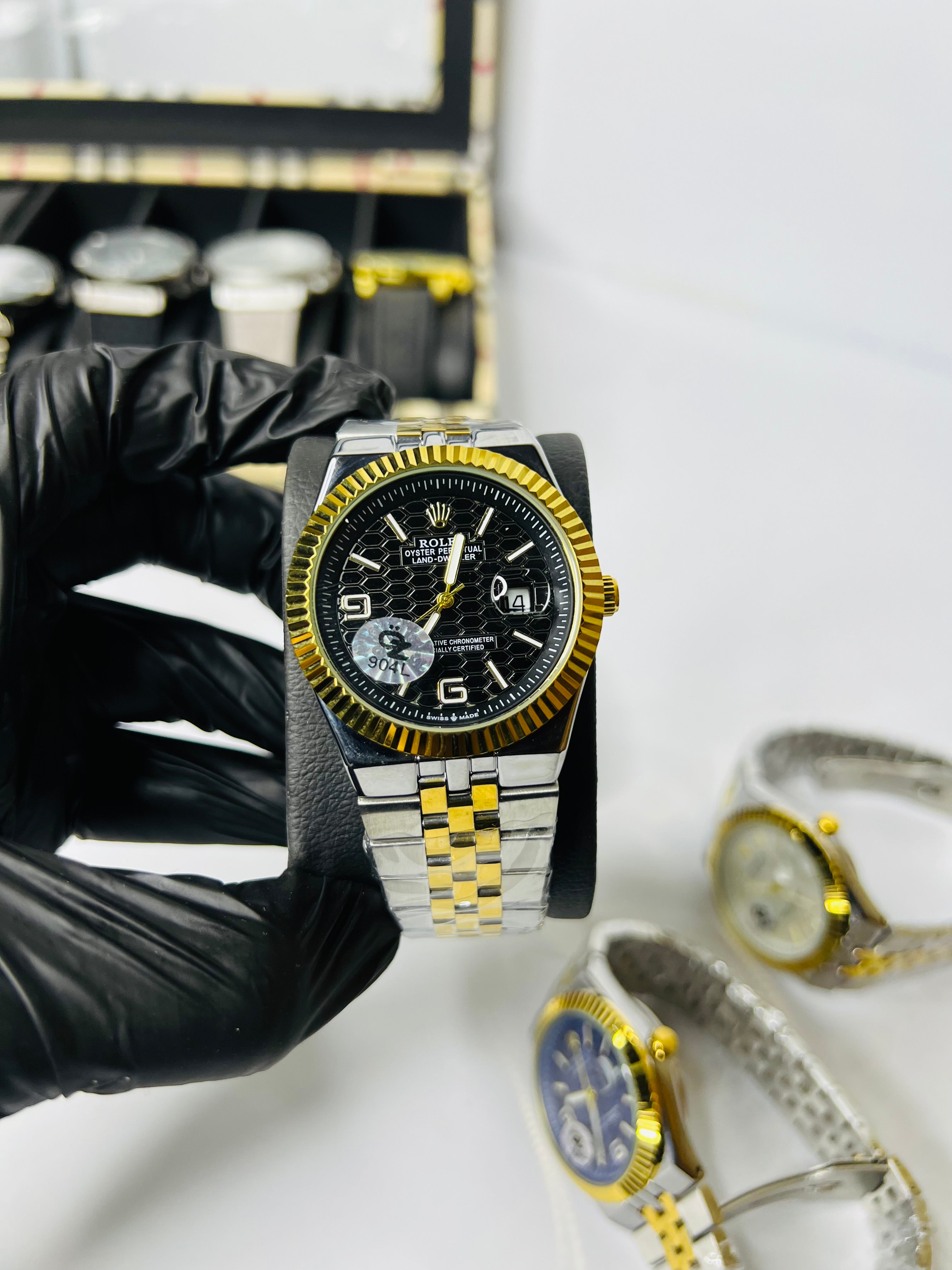 Rolex Oyster Land Dweller Two Tone Black Dial