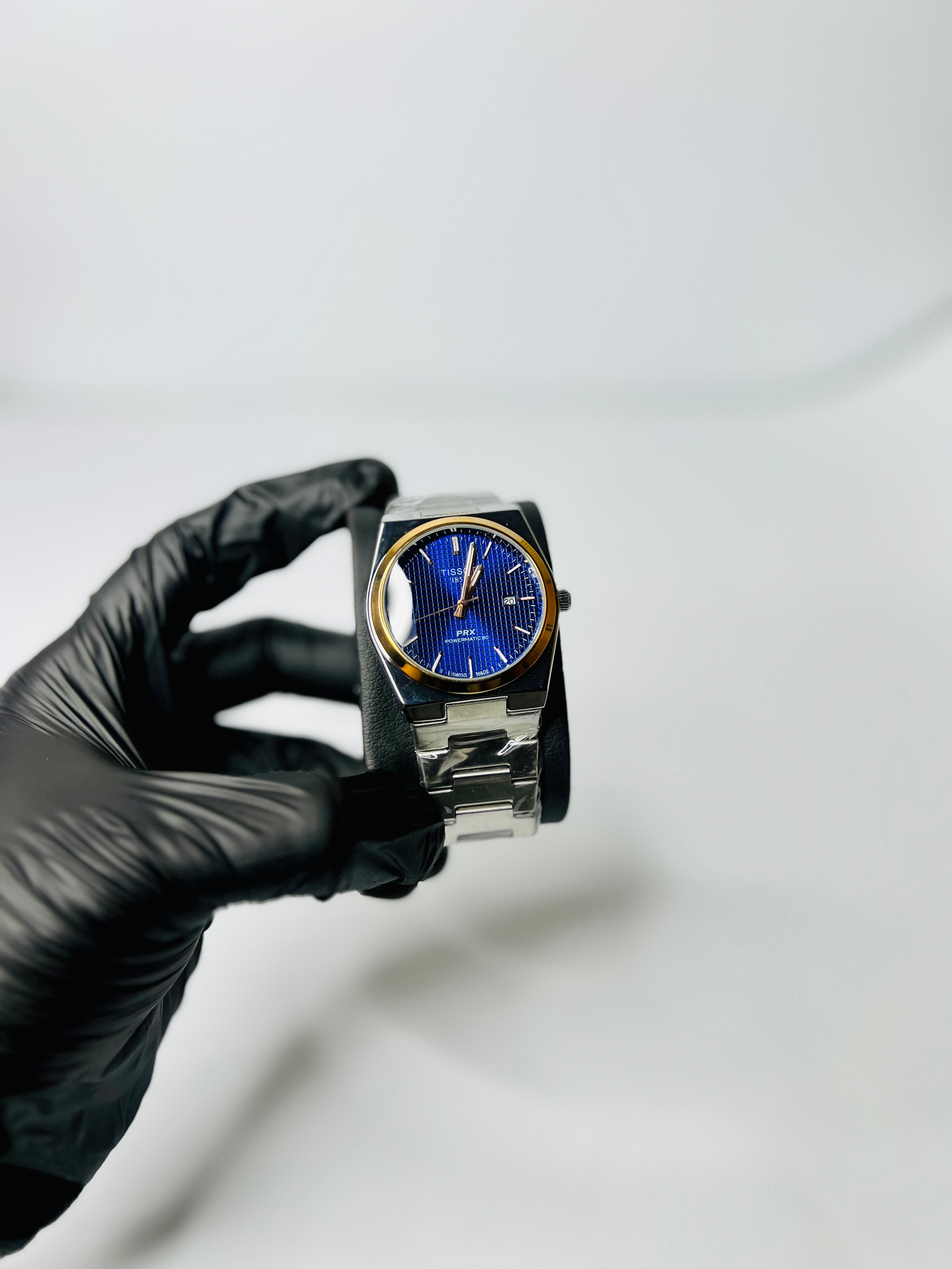 Tissot Prx 1853 Silver Chain With Blue Dial