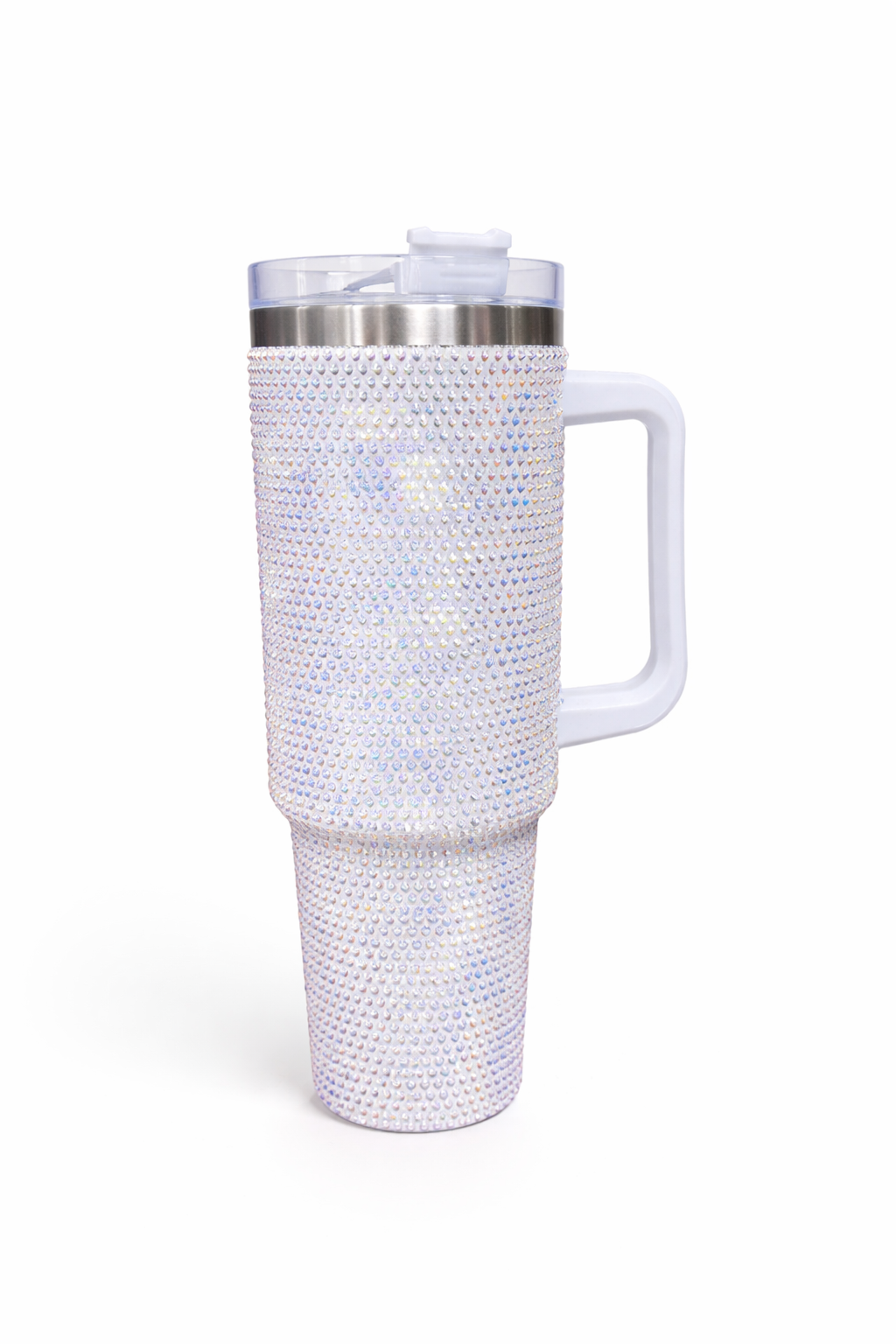Studded Tumbler with Handle, Lid, and Straw - Insulated Stainless Steel Water Cup for Women