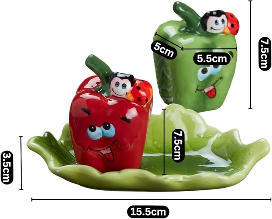 Ceramic Salt & Pepper Shakers Set